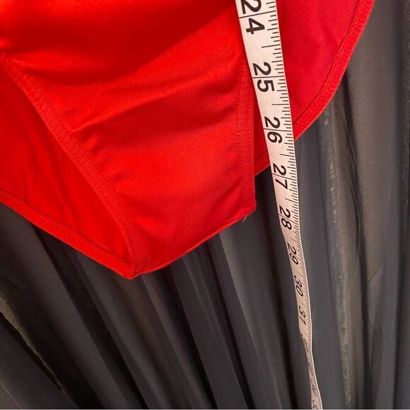 Weissman Elite Dance costume red black maxi mesh dress Alejandro D12165 MA adult - Picture 7 of 12